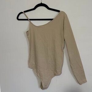 Abercrombie & Fitch Beige Tan One Sleeve Bodysuit - Size Medium